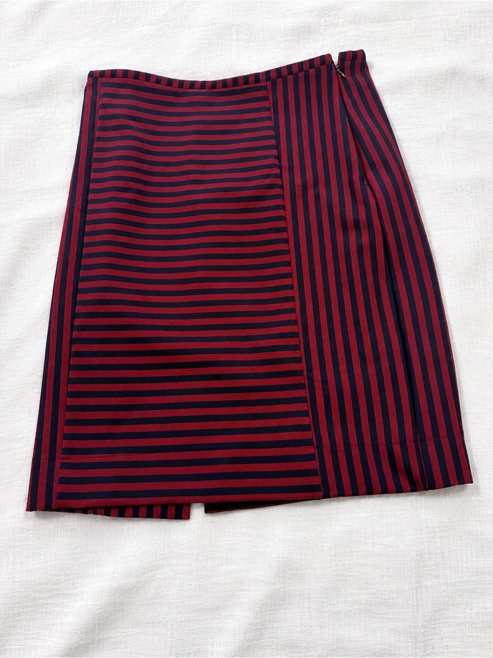 Merona Red and Navy Striped Pencil Skirt